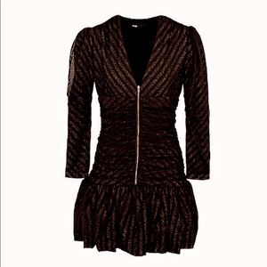 Maje Robe Rayures Lurex Dress